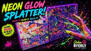 Splatter Glow-in-the-dark Abstract Paintings