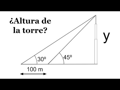 PROBLEMA DE TRIGONOMETRÍA. Dos triángulos. Hallar altura de la torre