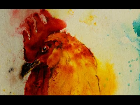 Brusho Techniques - Freestyle Wet-In-Wet Thickener Cockerel