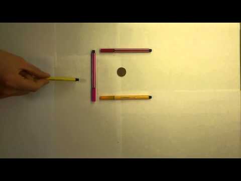 Faire un petit casse tête facile - Énigme avec quatre stylos et une pièce