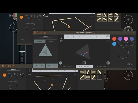 Physicles Bouncy and Gravity | Random midi generators | AUv3 | iOS iPad | Spectrum Synth engines iOS