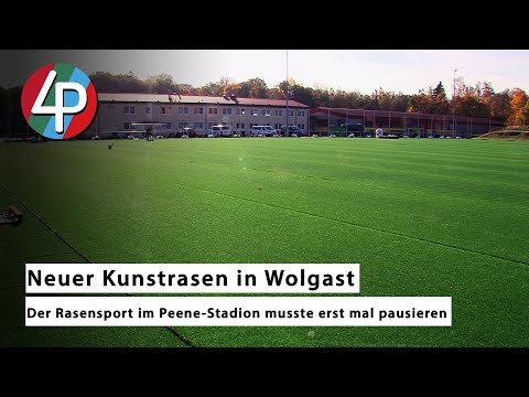 Neuer Kunstrasenplatz im Wolgaster Peene-Stadion