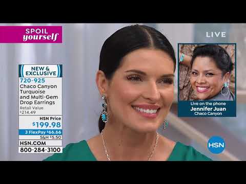 Chaco Canyon Kingman Turquoise and MultiGem Drop Earrings