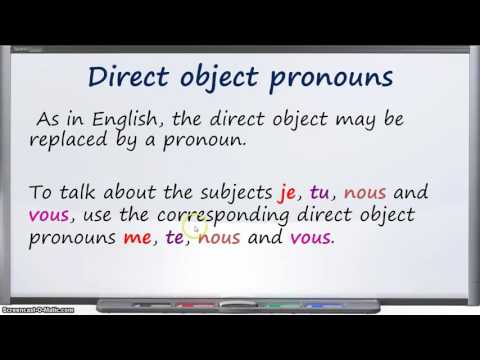 French direct object pronoun me, te, nous, vous