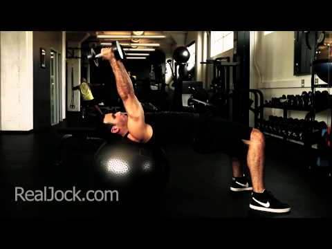 Stability Ball DB Skull Crushers