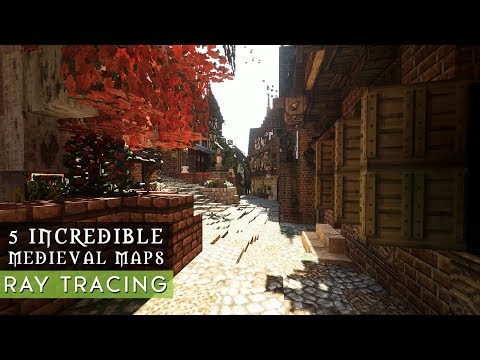 5 Gigantic Medieval Minecraft Maps with Download & Ray Tracing SEUS PTGI E7.1 [4K]