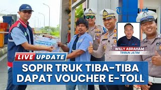 Wajah Sumringah Sopir Truk Asal Kulonprogo, Dapat Voucher E-Toll Rp500 Ribu di GT Krian-Gresik