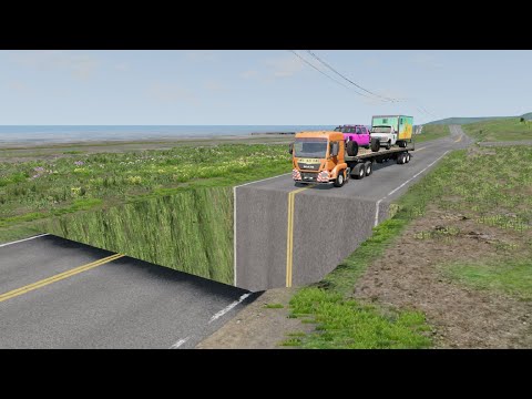 Cars vs Square Pit BeamNG Drive