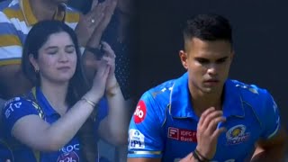 Sara Tendulkar couldn't control her tears during Arjun Tendulkar's first over in MI vs KKR debut