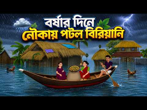 বর্ষার দিনে নৌকায় পটল বিরিয়ানি