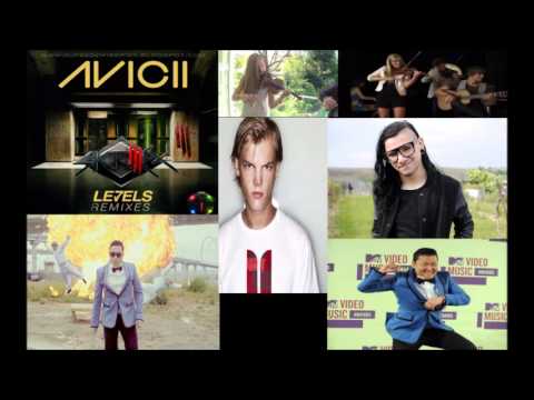PSY - Gangnam STYLE vs Aston Music vs Avicii Levels (remix SKRILLEX)