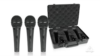 Video thumbnail for ULTRAVOICE XM1800S 3 Dynamic Cardioid Vocal and Instrument Microphones (Set of 3) by Behringer