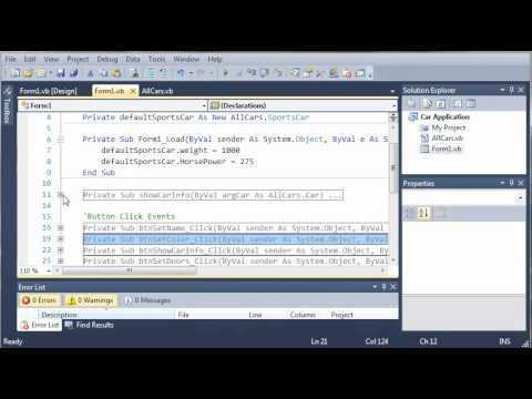 Visual Basic Tutorial 113 Car Part 8 Polymorphism