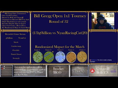 g0ldlion vs NyanRacingCat- Round of 32-  Bill Gregg Open Tournament -  Live Stream with BoIt
