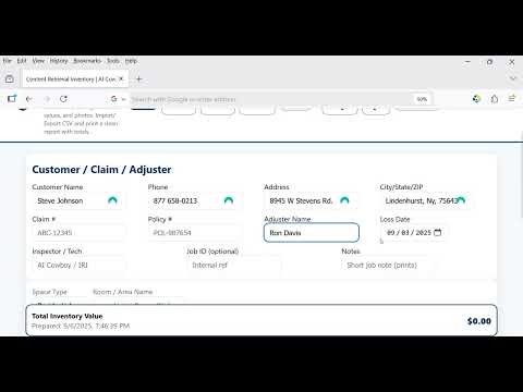 Packout Inventory Manager demo