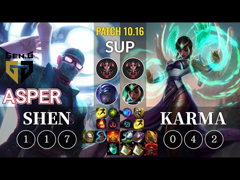 GEN Asper Shen vs Karma Sup - KR Patch 10.16