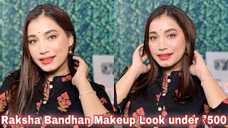 Raksha Bandhan Makeup Look Under ₹500|| Amazon Freedom Day Sale || Myself Riya