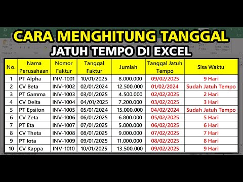 Cara Menghitung Tanggal Jatuh Tempo di Excel | Mudah dan Otomatis!