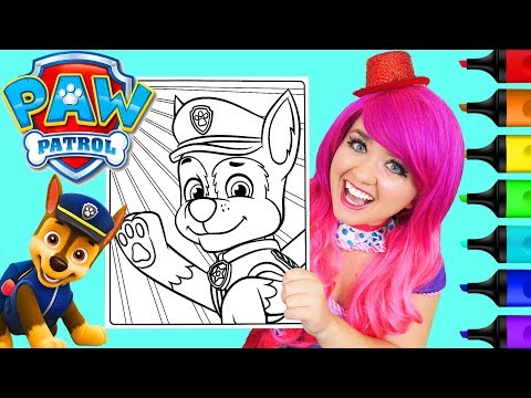 Coloring PAW Patrol Chase Coloring Book Page Prismacolor Colored Paint Markers | KiMMi THE CLOWN Video