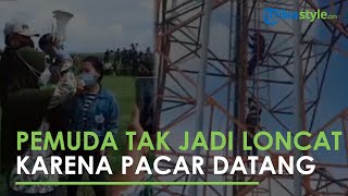Seorang Pemuda Urungkan Niat untuk Loncat dari Tower karena Pacar Datang Menjemput: I Love You Mas