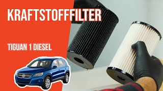 Youtube thumbnail of video "Wie Tiguan 1 2.0 TDI Kraftstofffilter wechseln ⛽"