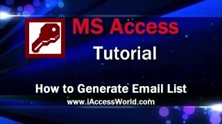 How to Generate Email List from MS Excel
