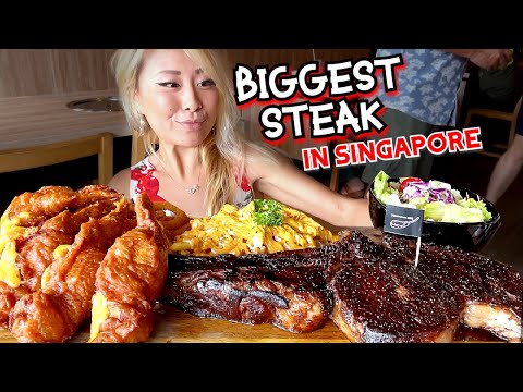 THE BIGGEST STEAK IN SINGAPORE - TOMAHAWK KING STEAK CHALLENGE!! RECORD TIME?! #RainaisCrazy