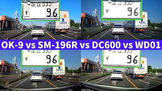 【ドライブレコーダー フロントカメラ 映像同時比較】OK-9 vs SM-196R vs DC600 vs WD01