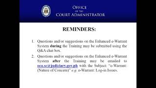 e-warrant training video