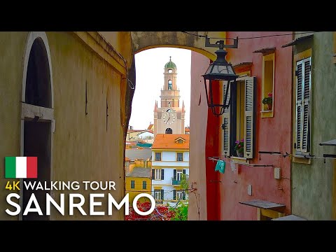 Sanremo, Italy. Walking tour around the Festival City. Feel the City of Flowers like you were there.