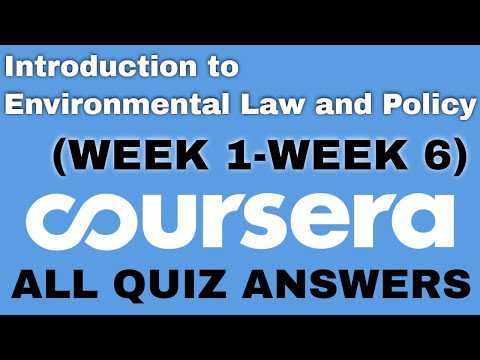 Introduction to Environmental Law and Policy week 1 quiz answers Introduction to Environmental Law