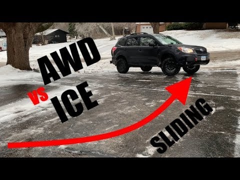 Subaru AWD with X-MODE vs Sheet of Ice!
