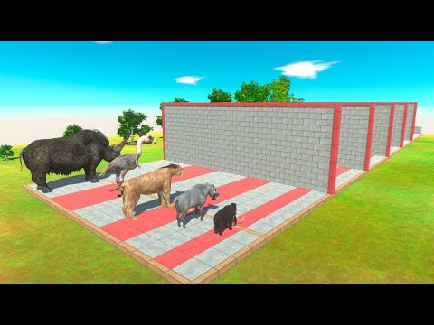 Prehistoric Mammals of Different Sizes in a Block Race - Animal Revolt Battle Simulator