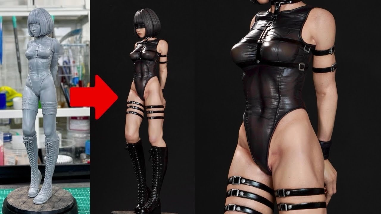 【旧動画】黒い衣装から透ける「血色」と「血管」。フィギュア塗装の限界に挑んでみた【製作工程】