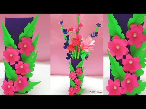 DIY Flower Vase - Waste Material Craft Ideas - Home Decorating Ideas - Paper Craft New Video