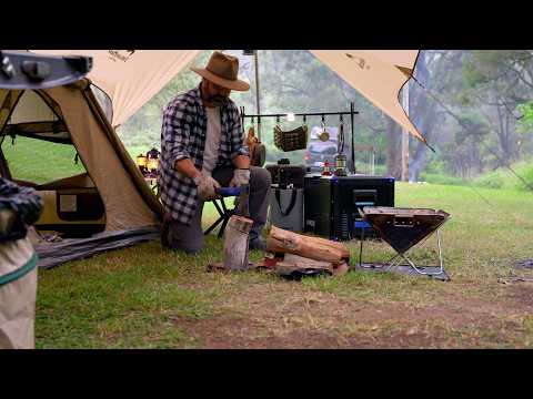 Cozy Solo Camping In The Rain | Relaxing ASMR | OneTigris Airdream & Lightdream