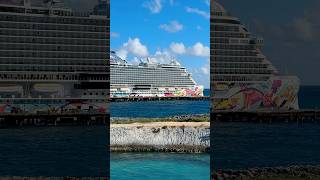 Norwegian AQUA using the NEW pier in Great Stirrup Cay #Shorts