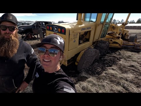 HOW TO recover a 43,000lb ROAD GRADER in 15 minutes! (2023 SNOW MELT)