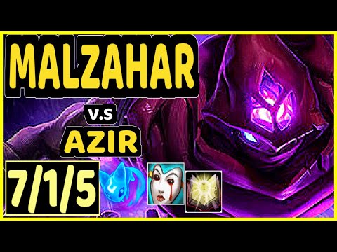 CAOS (MALZAHAR) vs AZIR - 7/1/5 KDA MID CHALLENGER GAMEPLAY - BR