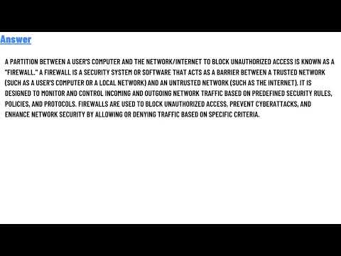 A Partition Between A Users Computer