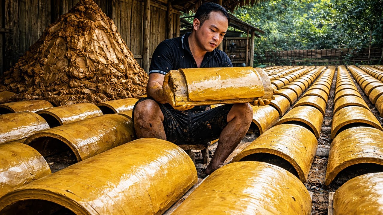 How I Made Handmade Roof Tiles From Clay | by @PrimitiveSkillsnet