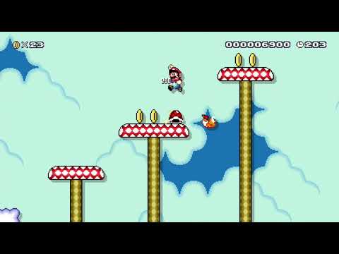 Super Mario Maker 2- My third level "Mario's sky adventure"