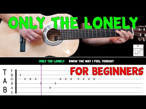 ONLY THE LONELY | Easy guitar melody lesson for beginners (with tabs) - Roy Orbison