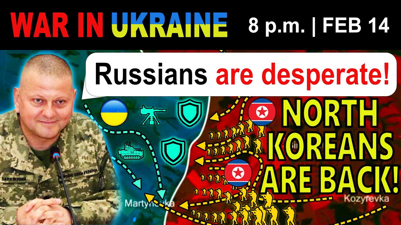 14 FEB: FOOTAGE: INSANE 16-HOUR BATTLE WITH NORTH KOREANS. | War in Ukraine Explained