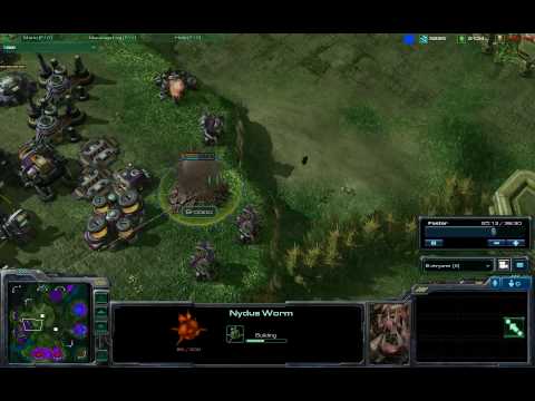 Starcraft 2 Beta   Failed Nydus Worm attack on Terran base
