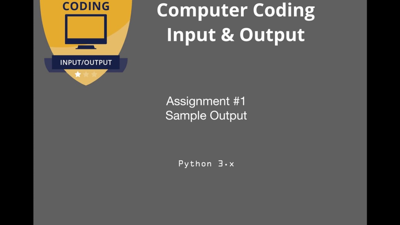 Input & Output Assignment 1 Sample