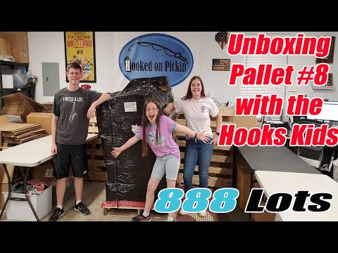 Pallet #8 From 888 Lots Unboxing With the Hooks Kids - What did they find in this pallet? -Reselling
