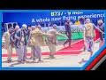 MISO MISONDO WAMVUNJA MBAVU WAZIRI MKUU KWENYE MAPOKEZI YA NDEGE MPYA HOI KWA KICHEKO