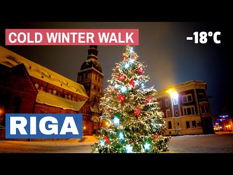 🇱🇻 Winter Walking Tour of Riga, Latvia with Subtitles [CC]