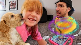 Adley found a LOST PUPPY!!  Surprising Barbie with Cartoon Magic to visit the Dream House in Roblox